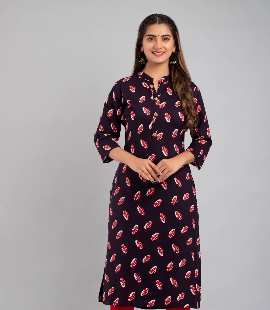 MAUKA - Blue Rayon Women's Straight Kurti ( Pack of 1 ) - Kurtis, Tunics | Buy online on ZillyBuy