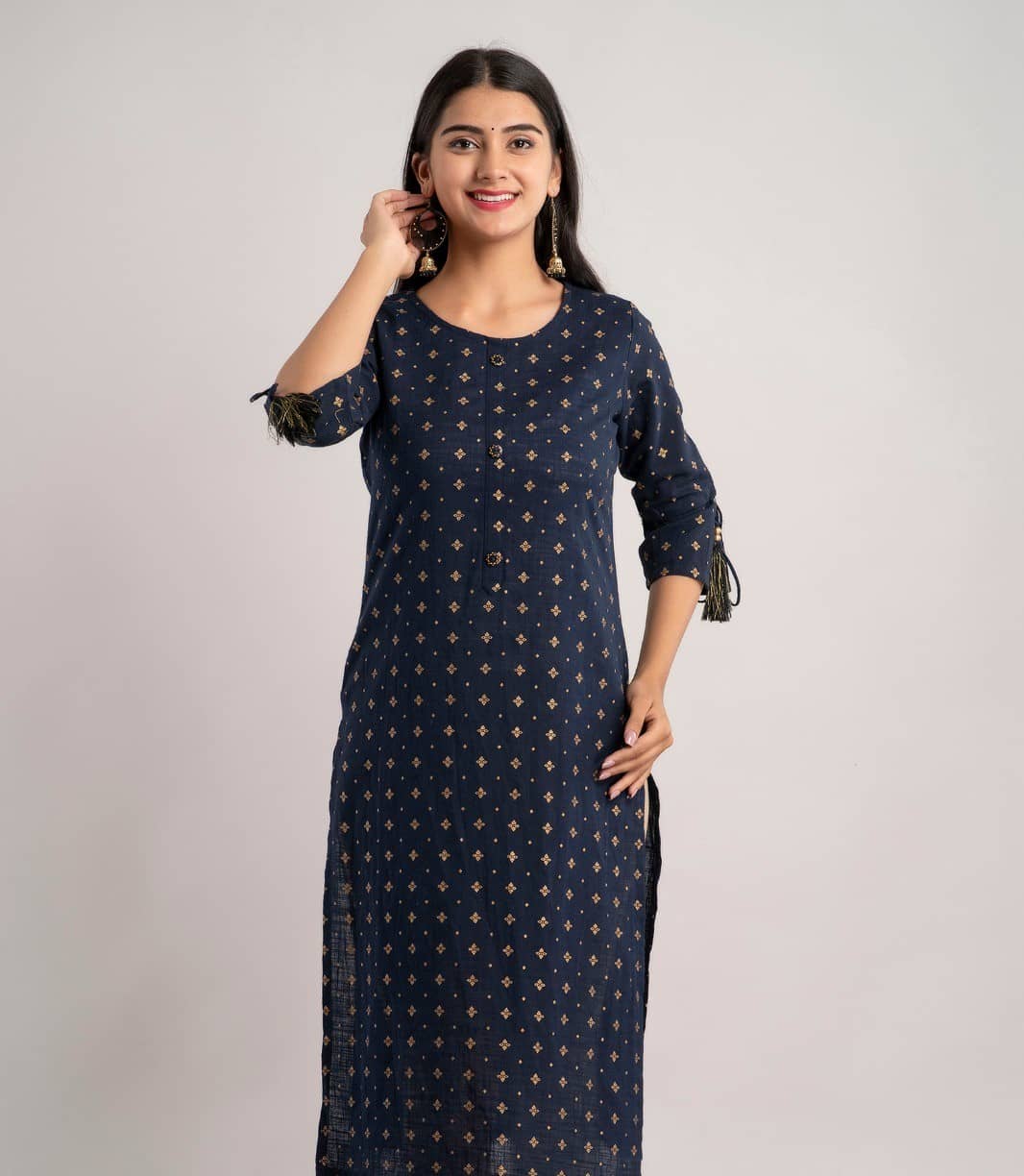 MAUKA - Blue Rayon Women's Straight Kurti ( Pack of 1 ) - Kurtis, Tunics | Buy online on ZillyBuy