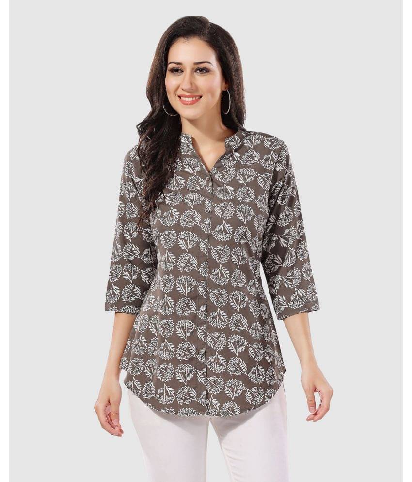     			Meher Impex Women's Crepe A-Line Top ( Brown )