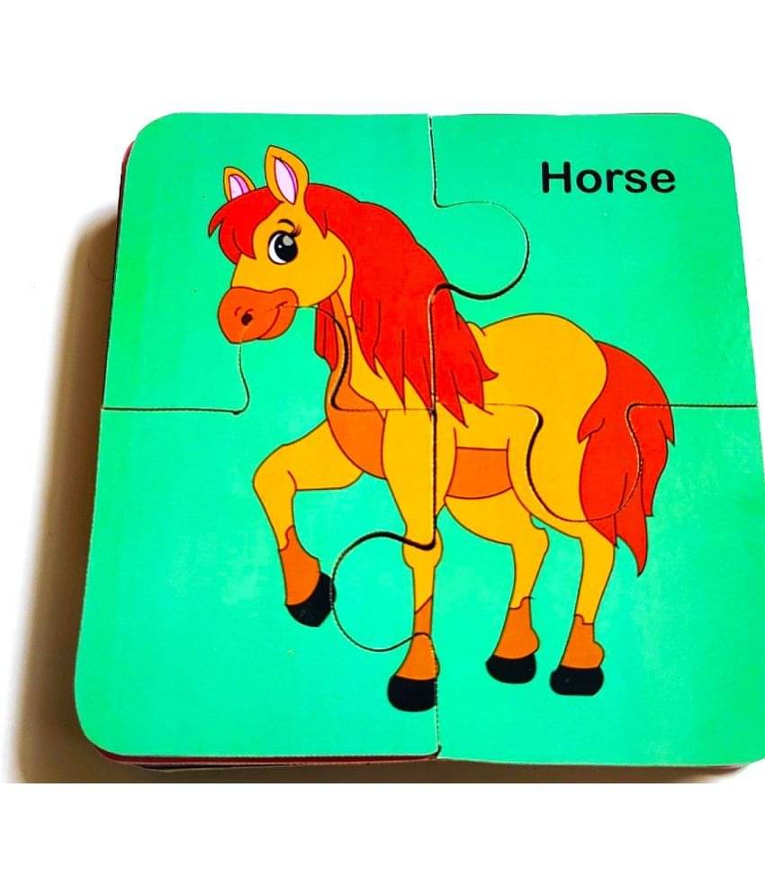     			PETERS PENCE -Wooden Multi-Color 8 SET OF ANIMAL PUZZLE CARDS for Kids Pre Primary Education