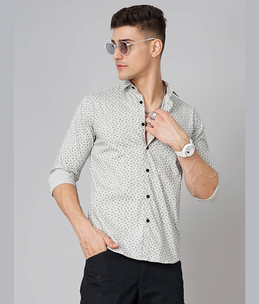 Paul Street - Grey 100% Cotton Slim Fit Men's Casual Shirt ( Pack of 1 )