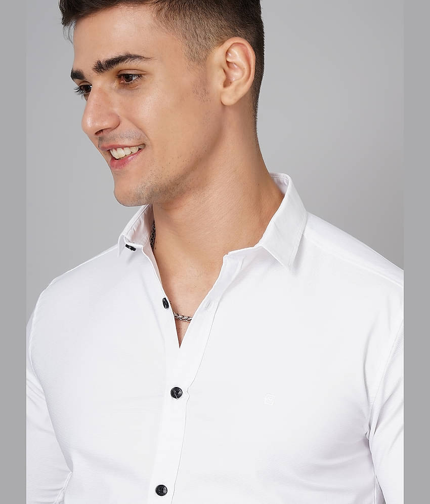 Paul Street - White 100% Cotton Slim Fit Men's Casual Shirt ( Pack of 1 )