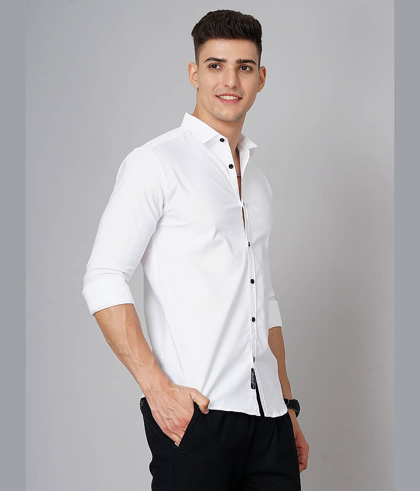 Paul Street - White 100% Cotton Slim Fit Men's Casual Shirt ( Pack of 1 )