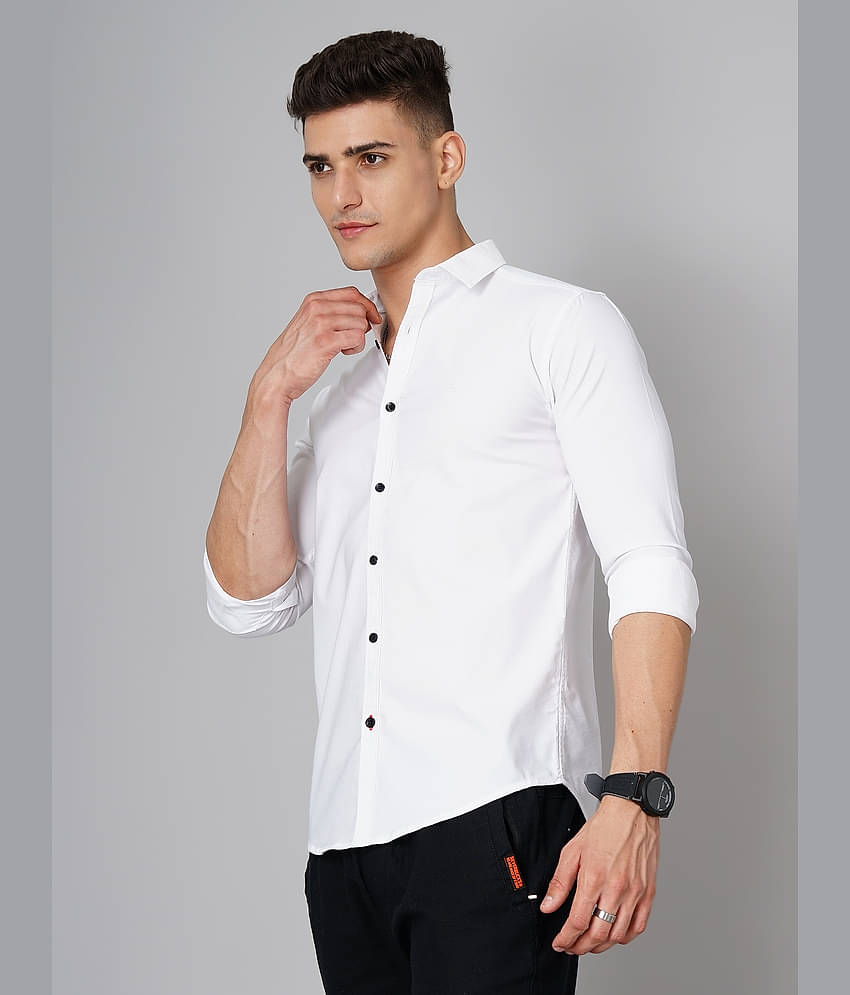 Paul Street - White 100% Cotton Slim Fit Men's Casual Shirt ( Pack of 1 )