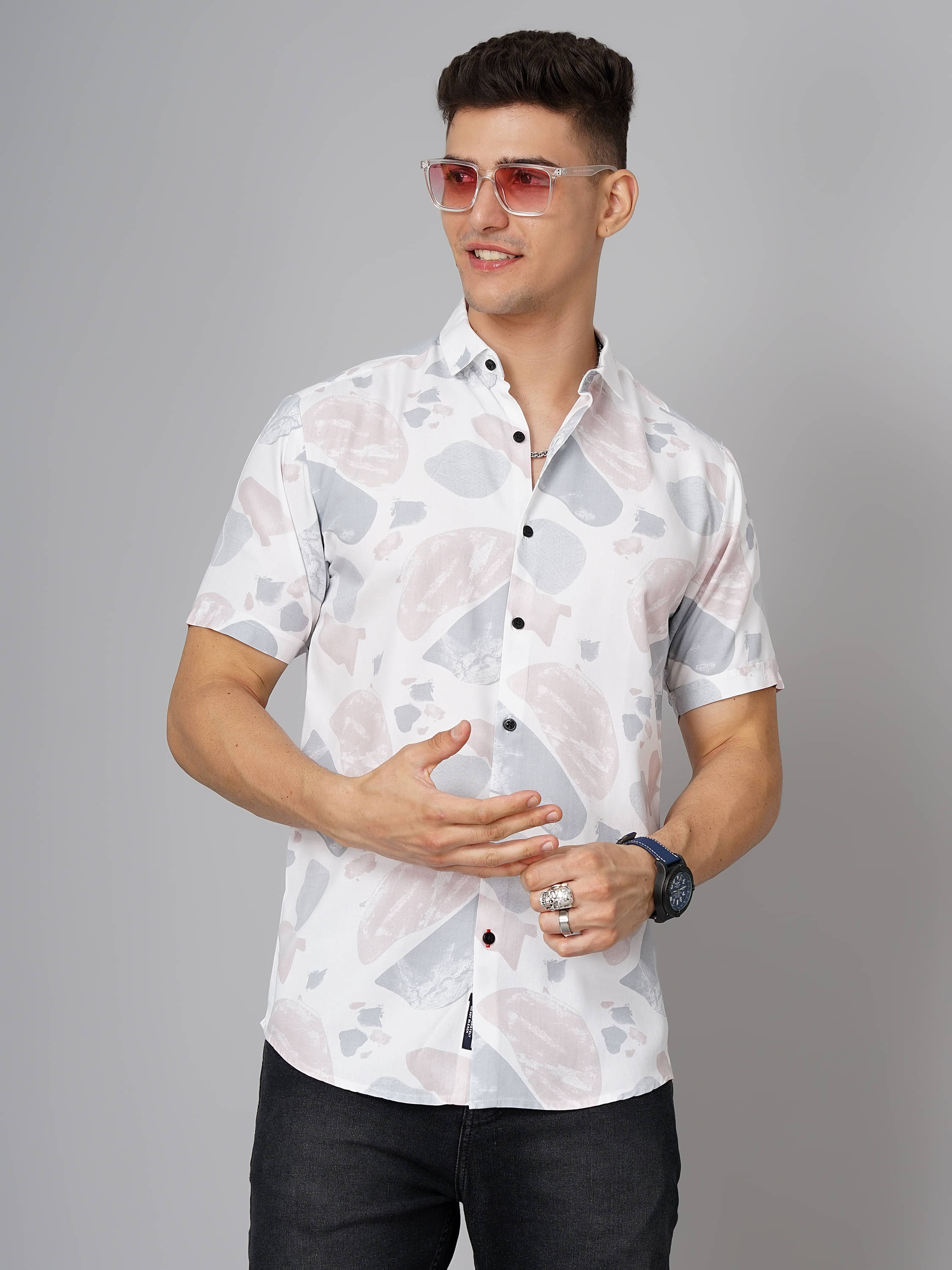 Paul Street - White Viscose Slim Fit Men's Casual Shirt ( Pack of 1 )     			Paul Street - White Viscose Slim Fit Men's Casual Shirt ( Pack of 1 )