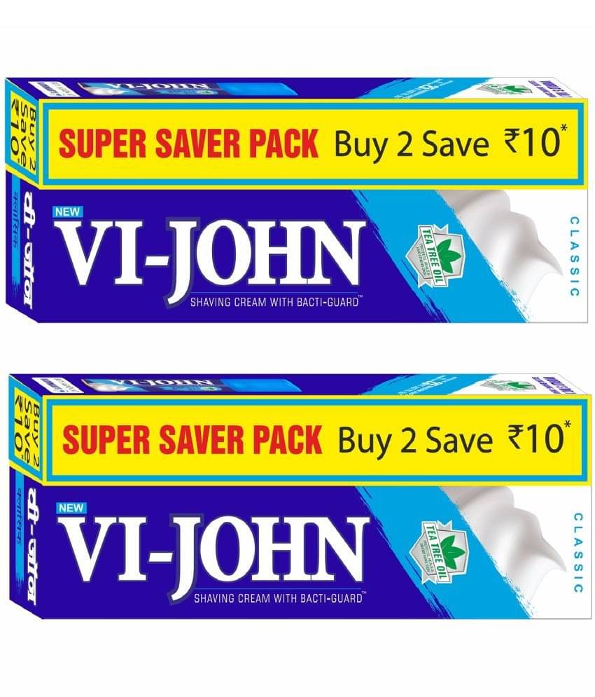 VI-JOHN Saver Pack Shaving Cream For Men With Vitamin E & Team Tree Oil 125g*2 (250g)     			VI-JOHN Saver Pack Shaving Cream For Men With Vitamin E & Team Tree Oil 125g*2 (250g)