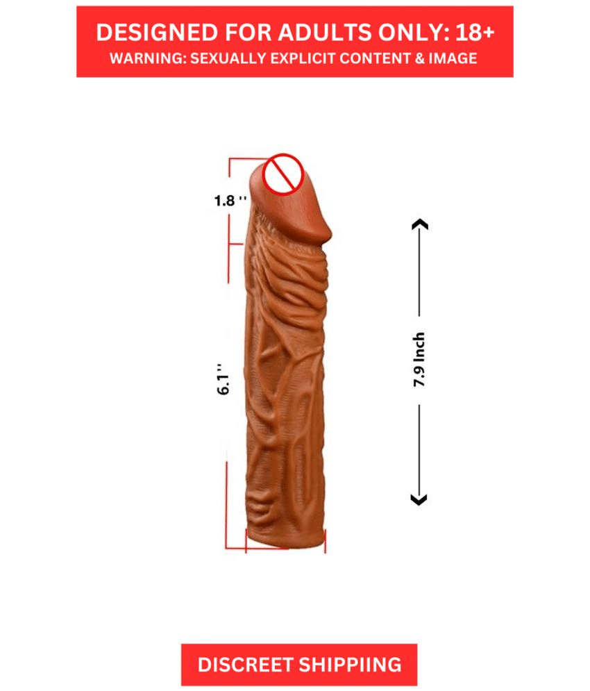 2 Inch Instant Extension Brown Jumbo Sleeve | Dragon C0nd0m | Made With Finest Liquid Silicon | Nerves Texture For Real Experience | Reusable Penis Cover For Men By Naughty Nights + Free Lubricant 2 Inch Instant Extension Brown Jumbo Sleeve | Dragon C0nd0m | Made With Finest Liquid Silicon | Nerves Texture For Real Experience | Reusable Penis Cover For Men By Naughty Nights + Free Lubricant