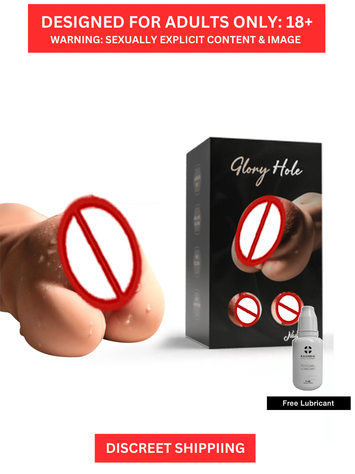 3D Vagina + Ass 2-In-1 Realistic Masturbation Sex Toy For Men With Free Lubricant