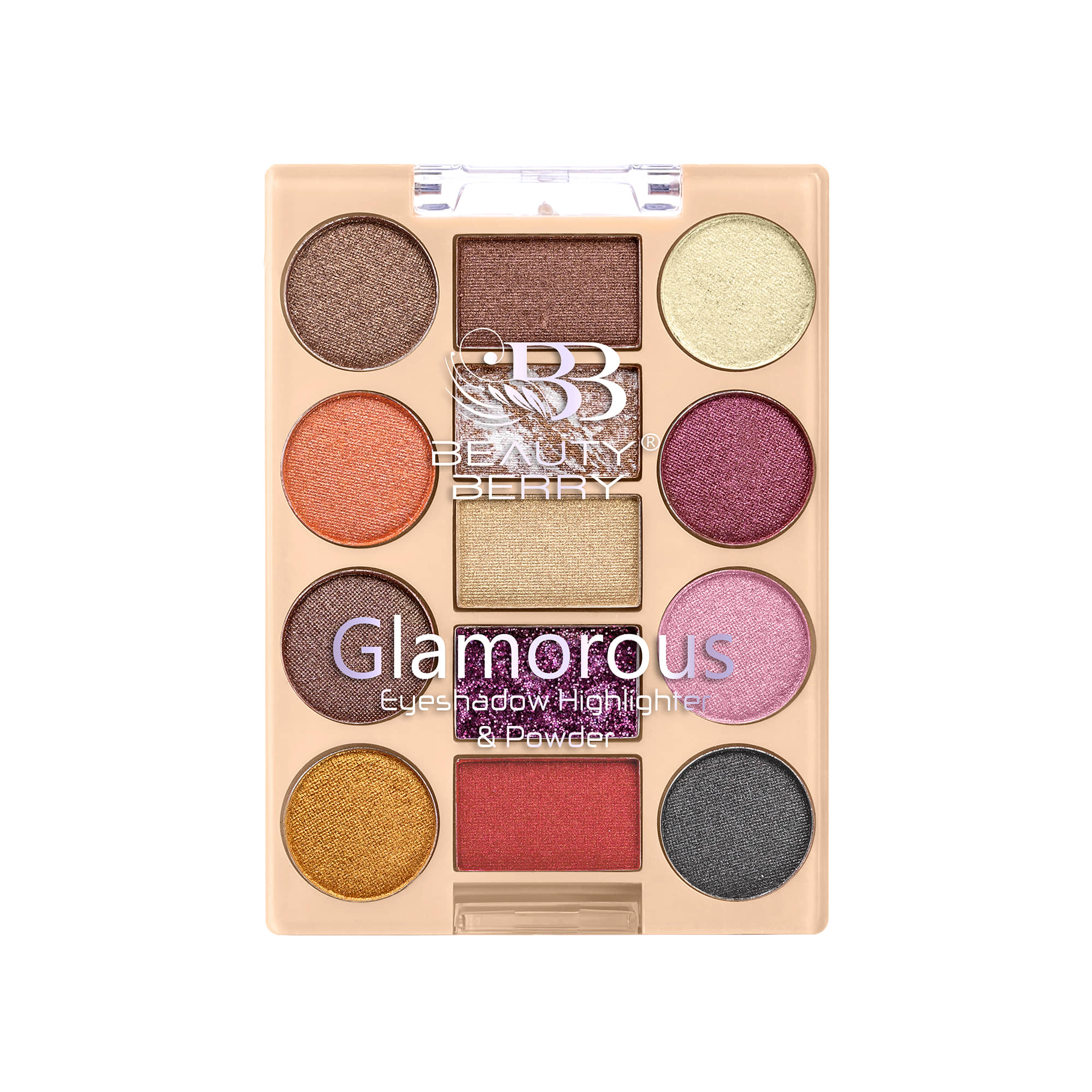 Beauty Berry Glamorous Eyeshadow Hilighter & Powder Palette - Pack of 1