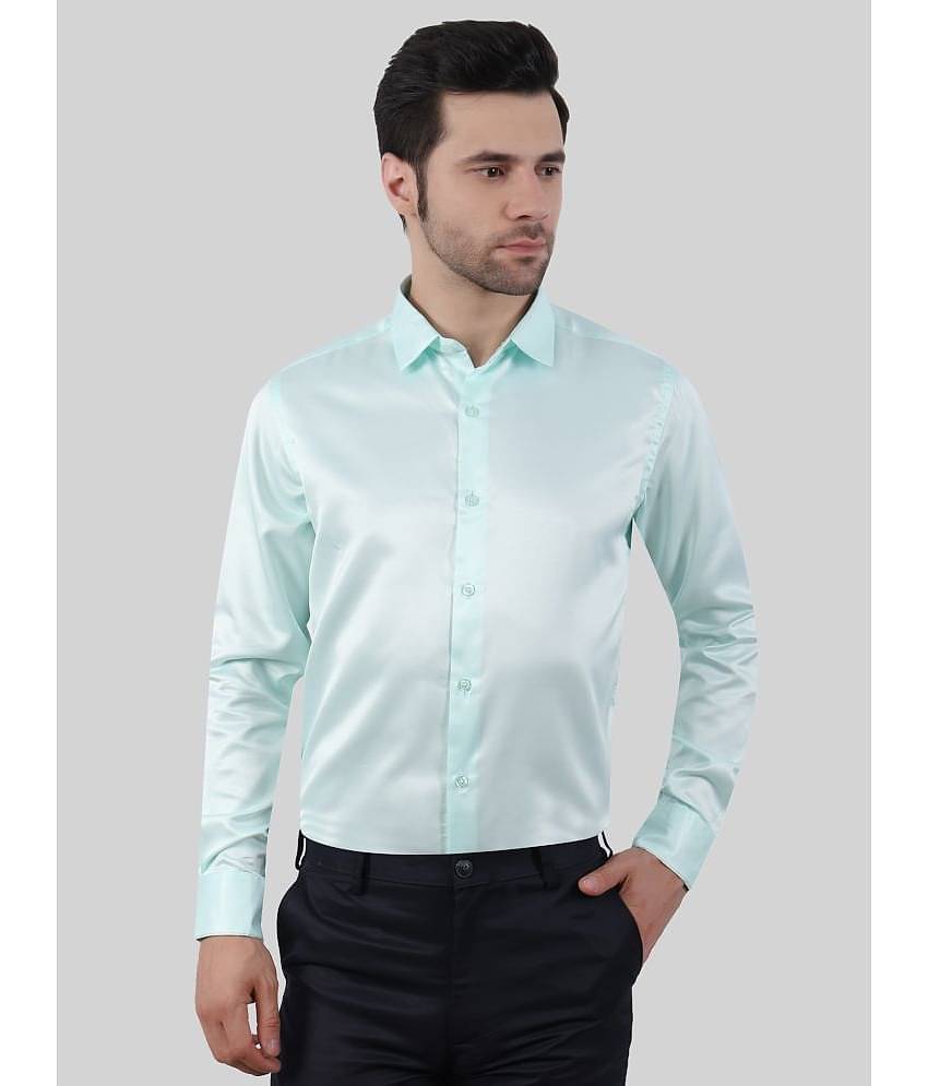 Comey Satin Slim Fit Solids Full Sleeves Men's Casual Shirt - Green ( Pack of 1 )