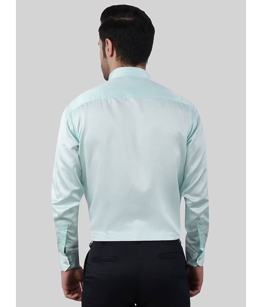 Comey Satin Slim Fit Solids Full Sleeves Men's Casual Shirt - Green ( Pack of 1 )