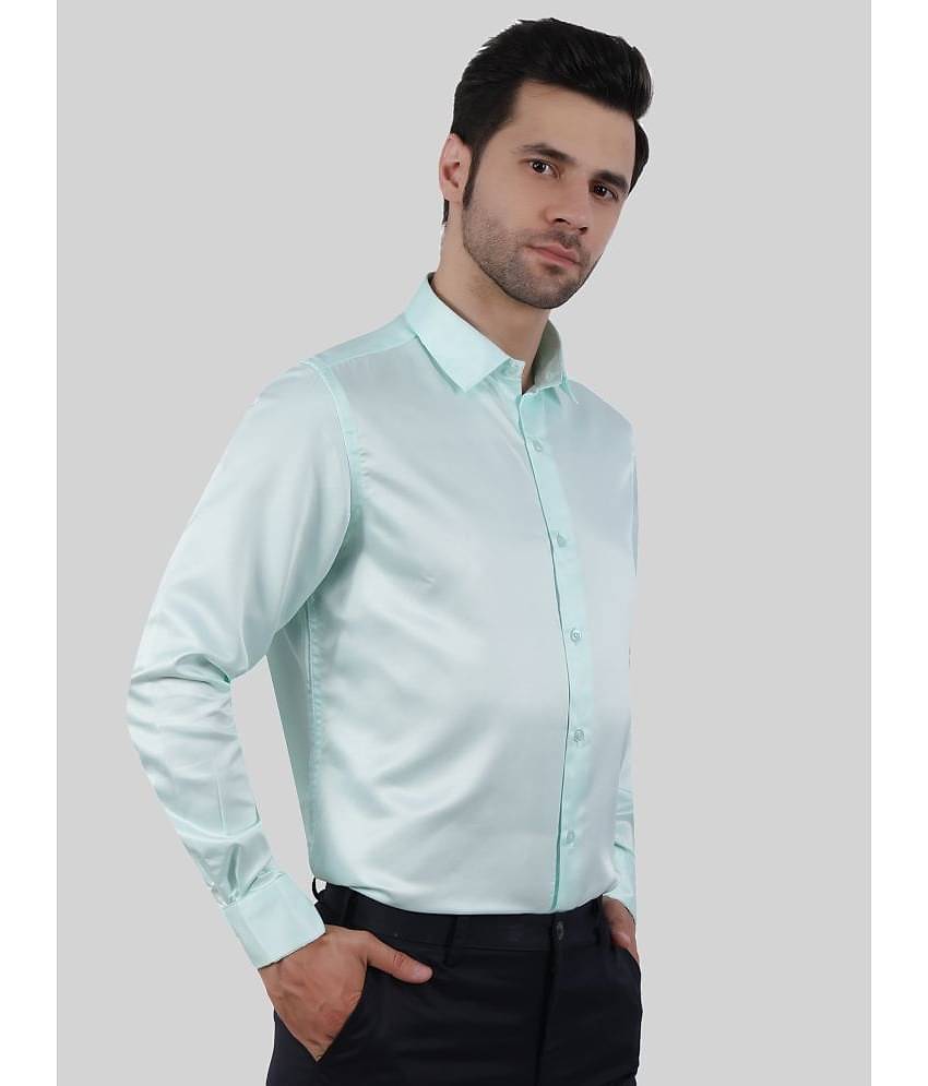 Comey Satin Slim Fit Solids Full Sleeves Men's Casual Shirt - Green ( Pack of 1 )