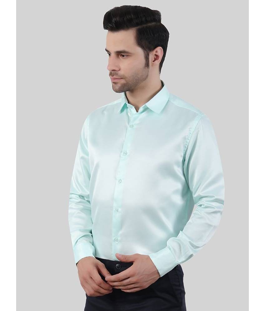 Comey Satin Slim Fit Solids Full Sleeves Men's Casual Shirt - Green ( Pack of 1 )