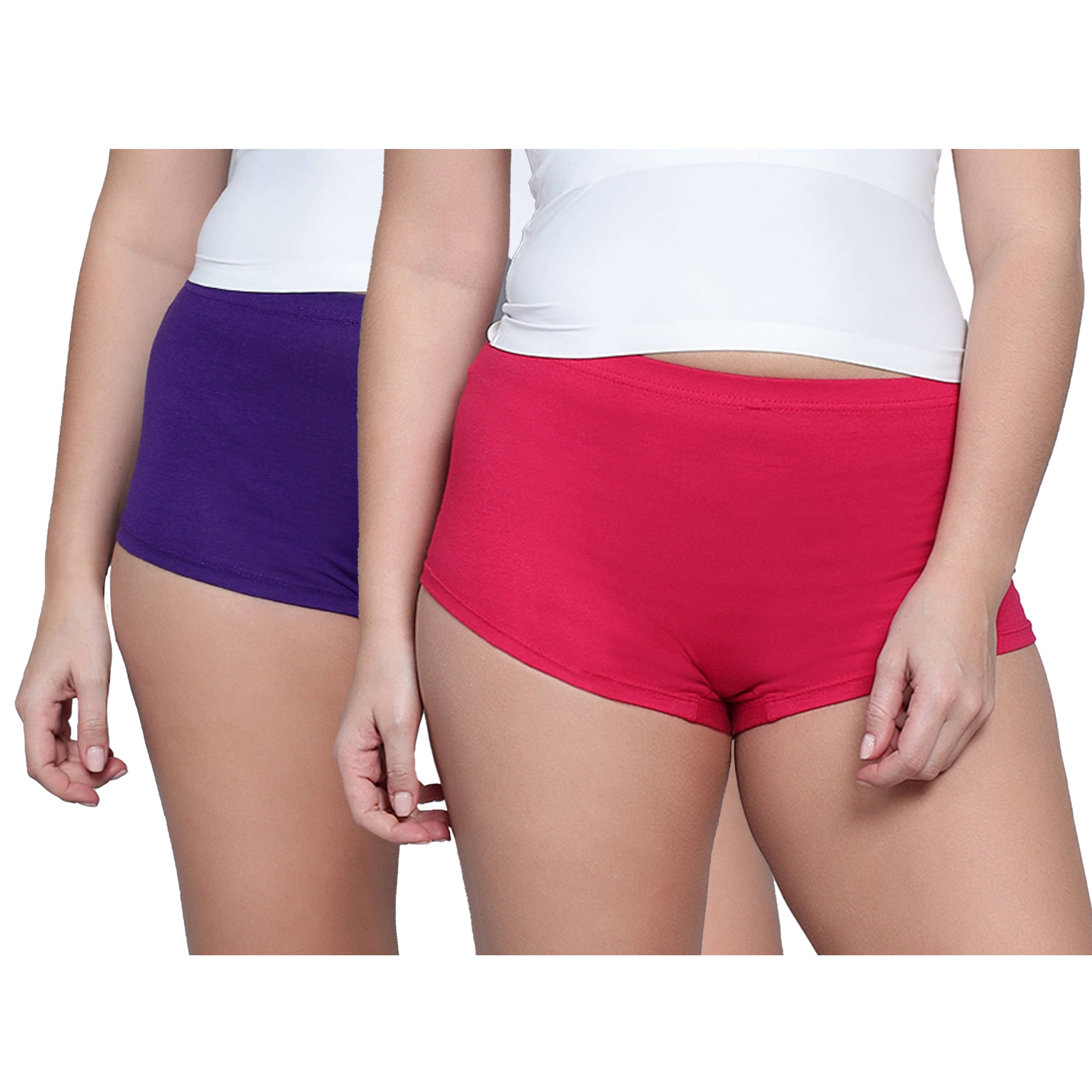 Diaz Pack of 2 Cotton Solid Women's Boy Shorts ( Multicolor ) Diaz Pack of 2 Cotton Solid Women's Boy Shorts ( Multicolor )