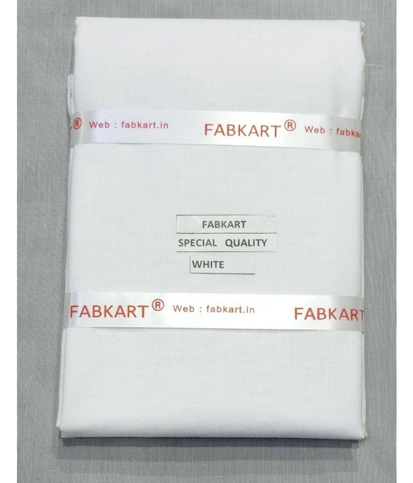 Fabkart - White Polyester Blend Men's Unstitched Kurta Pyjama ( Pack of 1 ) Fabkart - White Polyester Blend Men's Unstitched Kurta Pyjama ( Pack of 1 )