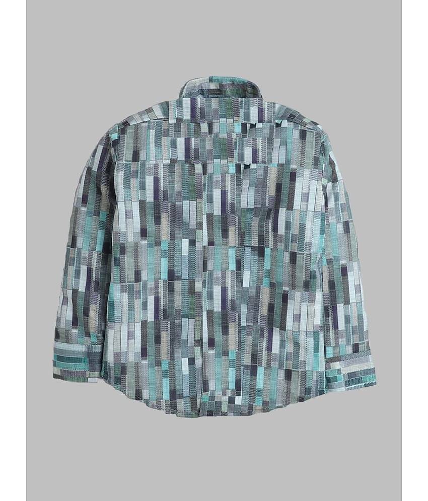 Fourfolds Pack of 1 Boys Cotton Blend Shirt & Pants Set ( Blue )