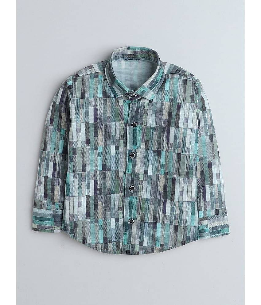 Fourfolds Pack of 1 Boys Cotton Blend Shirt & Pants Set ( Blue )