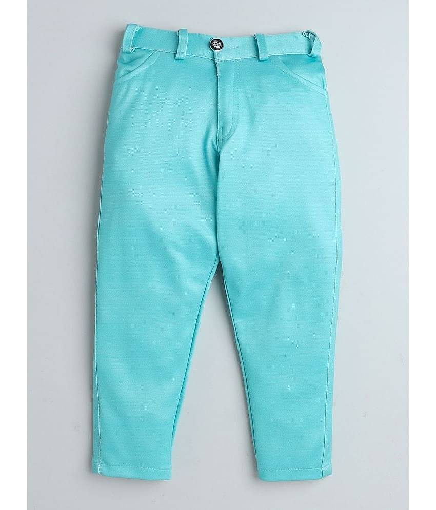 Fourfolds Pack of 1 Boys Cotton Blend Shirt & Pants Set ( Blue )