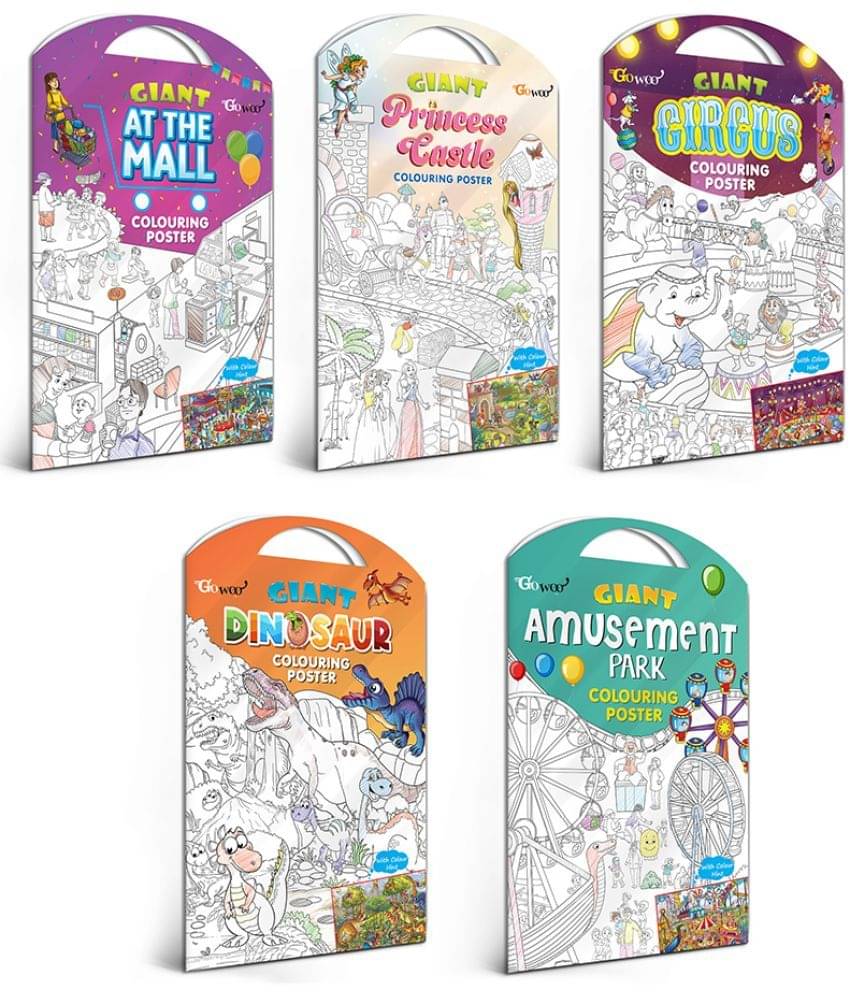 GIANT AT THE MALL COLOURING POSTER, GIANT PRINCESS CASTLE COLOURING POSTER, GIANT CIRCUS COLOURING POSTER, GIANT DINOSAUR COLOURING POSTER and GIANT AMUSEMENT PARK COLOURING POSTER | Set of 5 Posters I big posters for kids colouring GIANT AT THE MALL COLOURING POSTER, GIANT PRINCESS CASTLE COLOURING POSTER, GIANT CIRCUS COLOURING POSTER, GIANT DINOSAUR COLOURING POSTER and GIANT AMUSEMENT PARK COLOURING POSTER | Set of 5 Posters I big posters for kids colouring