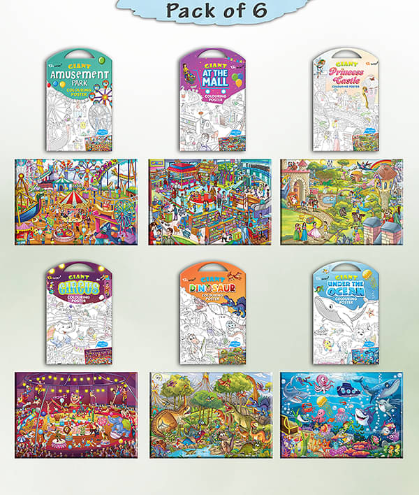 GIANT AT THE MALL COLOURING , GIANT PRINCESS CASTLE COLOURING , GIANT CIRCUS COLOURING , GIANT DINOSAUR COLOURING , GIANT AMUSEMENT PARK COLOURING  and GIANT UNDER THE OCEAN COLOURING  | Combo of 6 s I Coloring  gift set     			GIANT AT THE MALL COLOURING , GIANT PRINCESS CASTLE COLOURING , GIANT CIRCUS COLOURING , GIANT DINOSAUR COLOURING , GIANT AMUSEMENT PARK COLOURING  and GIANT UNDER THE OCEAN COLOURING  | Combo of 6 s I Coloring  gift set