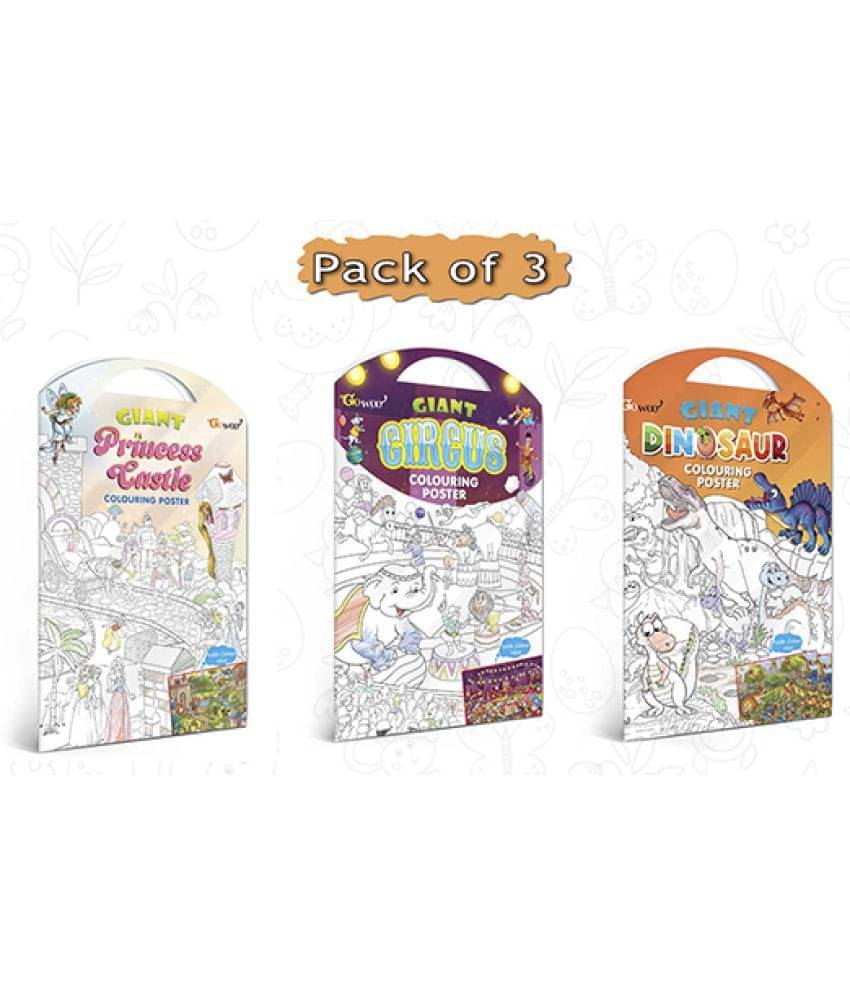 GIANT PRINCESS CASTLE COLOURING POSTER, GIANT CIRCUS COLOURING POSTER and GIANT DINOSAUR COLOURING POSTER | Combo of 3 Posters I Coloring Posters Ultimate Collection GIANT PRINCESS CASTLE COLOURING POSTER, GIANT CIRCUS COLOURING POSTER and GIANT DINOSAUR COLOURING POSTER | Combo of 3 Posters I Coloring Posters Ultimate Collection