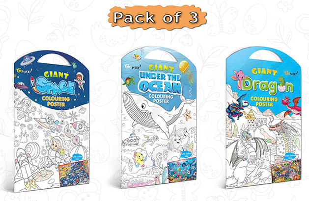 GIANT SPACE COLOURING POSTER, GIANT UNDER THE OCEAN COLOURING POSTER and GIANT DRAGON COLOURING POSTER | Set of 3 Posters I Giant Coloring Posters Master Collection GIANT SPACE COLOURING POSTER, GIANT UNDER THE OCEAN COLOURING POSTER and GIANT DRAGON COLOURING POSTER | Set of 3 Posters I Giant Coloring Posters Master Collection