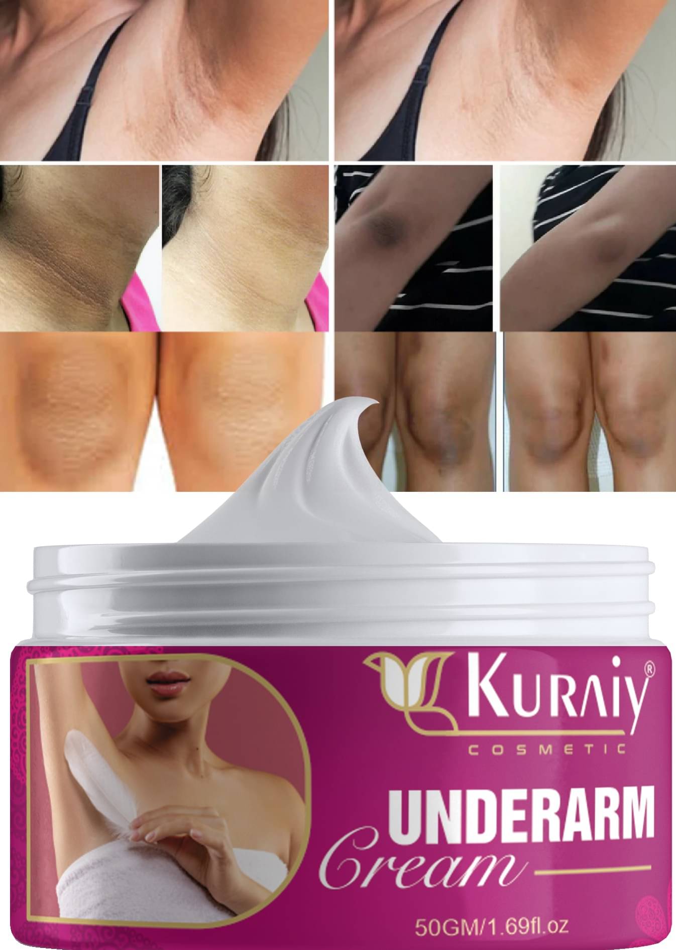 KURAIY Underarm Whitening & Brightening Cream For Remove Dark Underarm Black Spots     			KURAIY Underarm Whitening & Brightening Cream For Remove Dark Underarm Black Spots