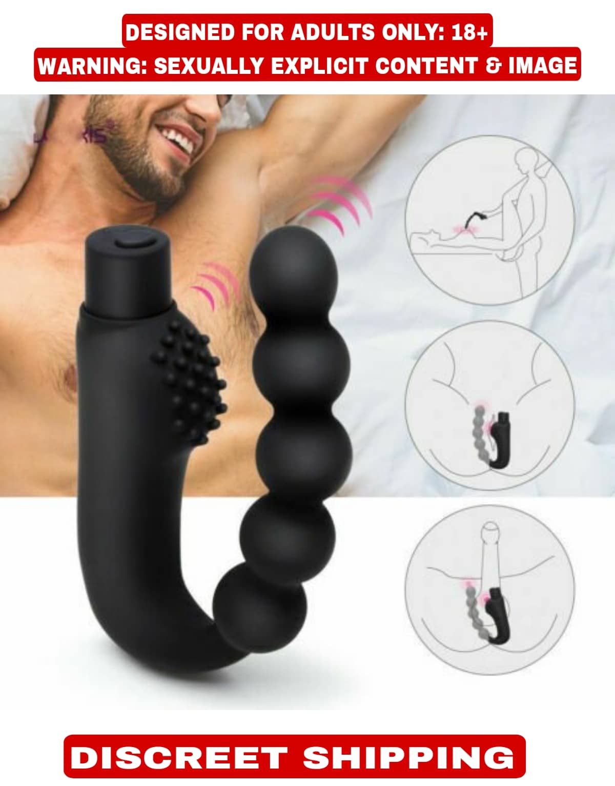 Kamahouse Premium Quality Vibrating Anal Beads Silicone Massager Stimulate Orgasm