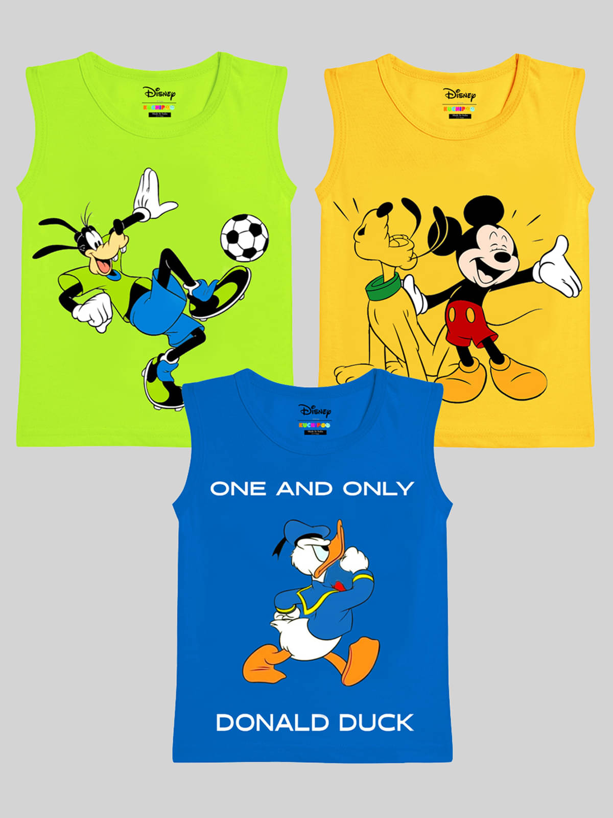     			Kuchipoo Pack of 3 Boys Cotton Blend T-Shirt ( Multicolor1 )