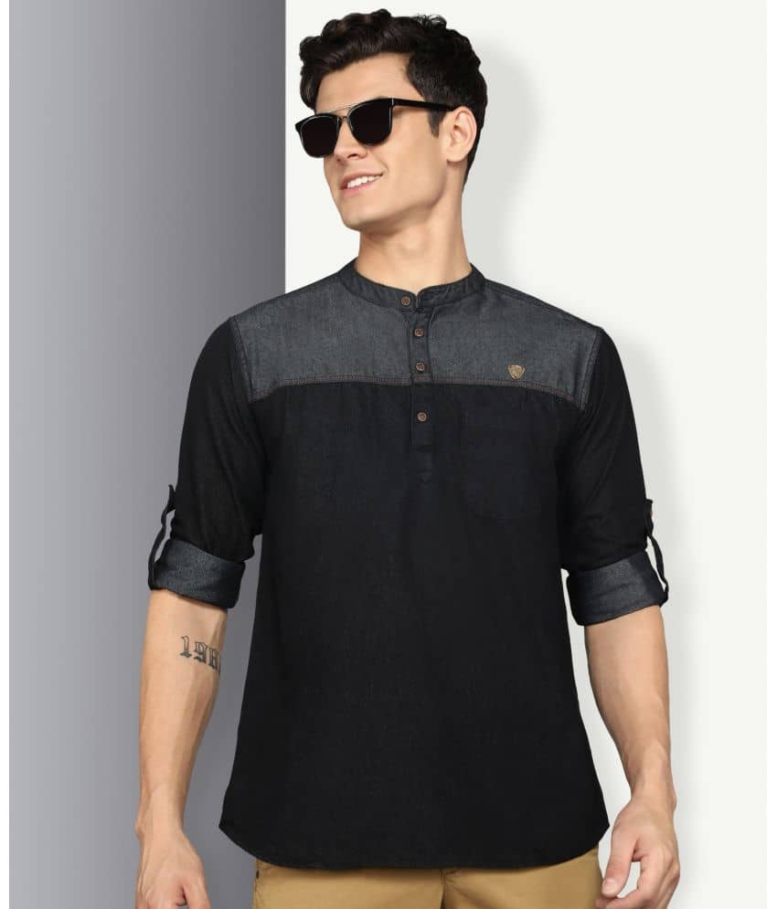 Kuons Avenue - Black Cotton Men's Regular Kurta ( Pack of 1 ) - Kurtas & Kurta Sets | Buy online on ZillyBuy