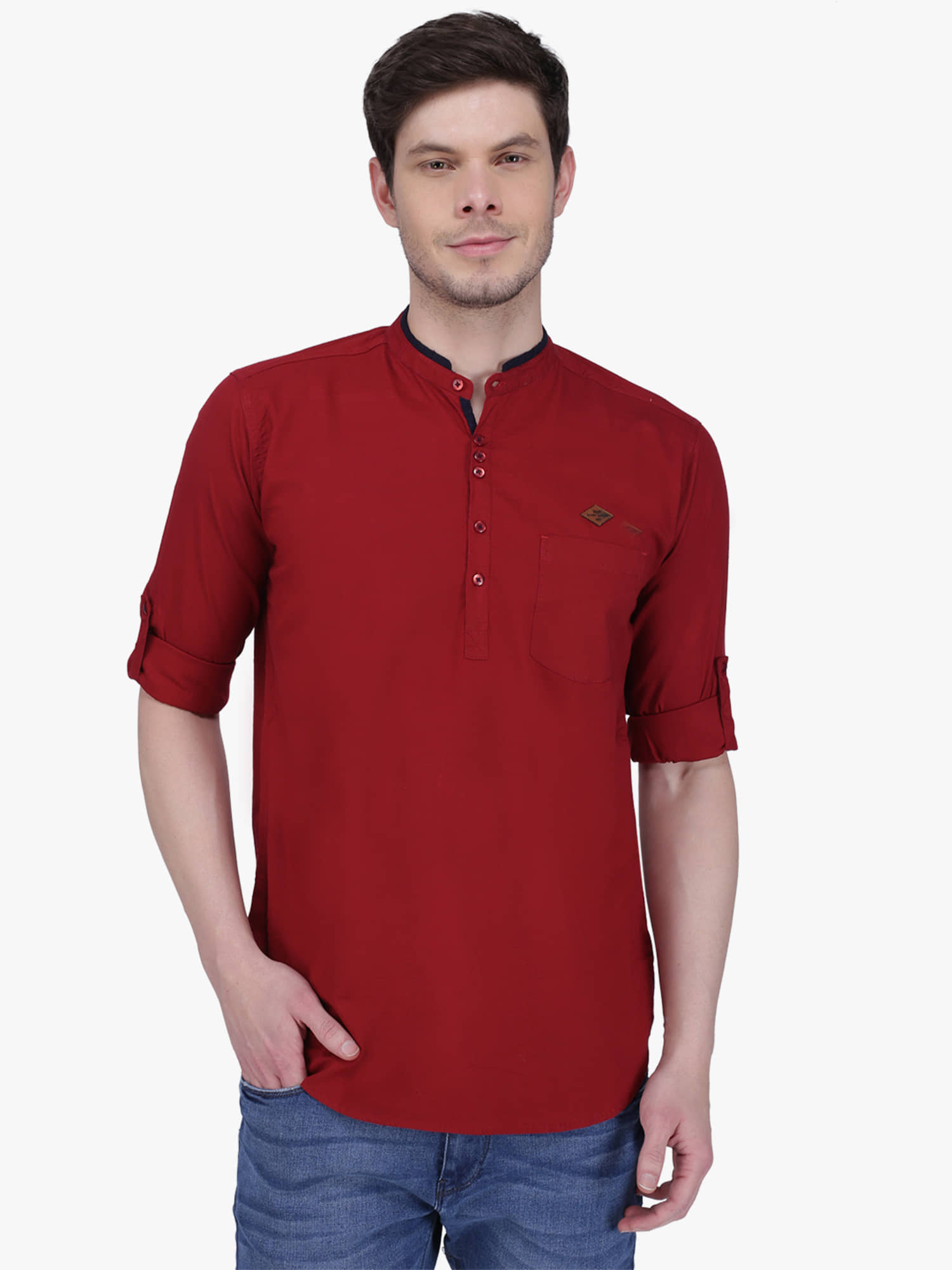 Kuons Avenue - Maroon Linen Men's Regular Kurta ( Pack of 1 ) - Kurtas & Kurta Sets | Buy online on ZillyBuy
