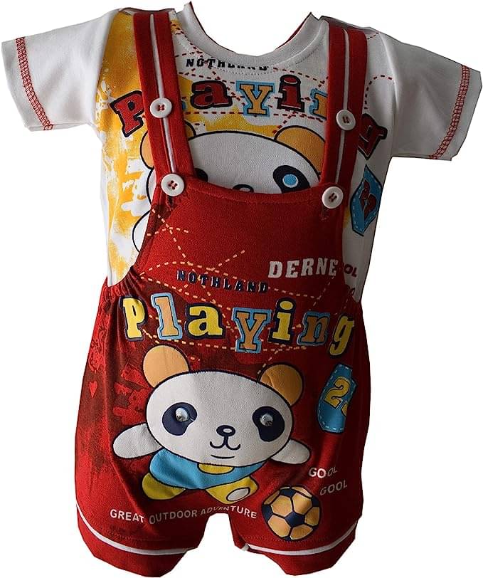     			NammaBaby Pack of 1 Unisex for Baby Cotton Dungaree Sets ( Red )