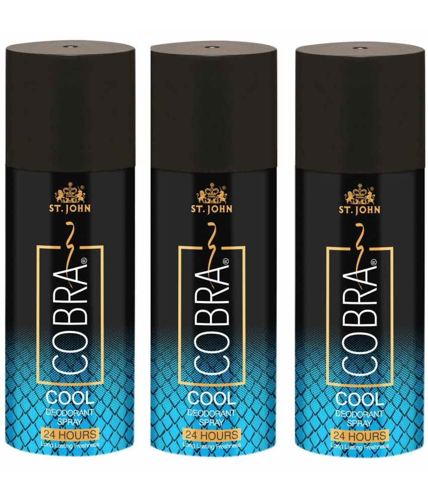 ST.JOHN Cobra Cool Limited Edition Deodorant Spray for Men 150ml (450ml) - Pack of 3