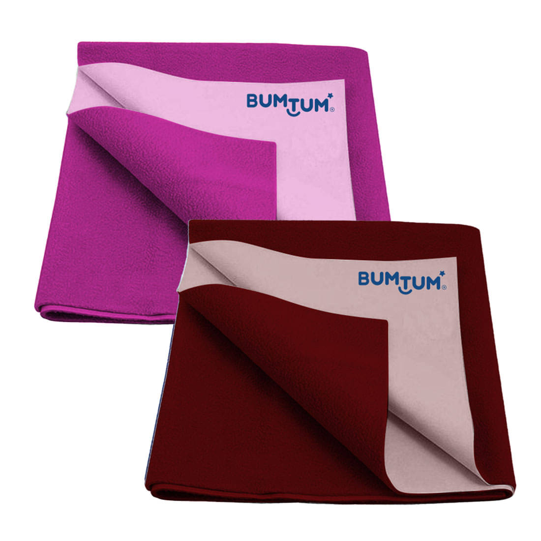    			BUMTUM - Multi-Colour Poly Fiber Bed Protector Sheet ( Pack of 2 )