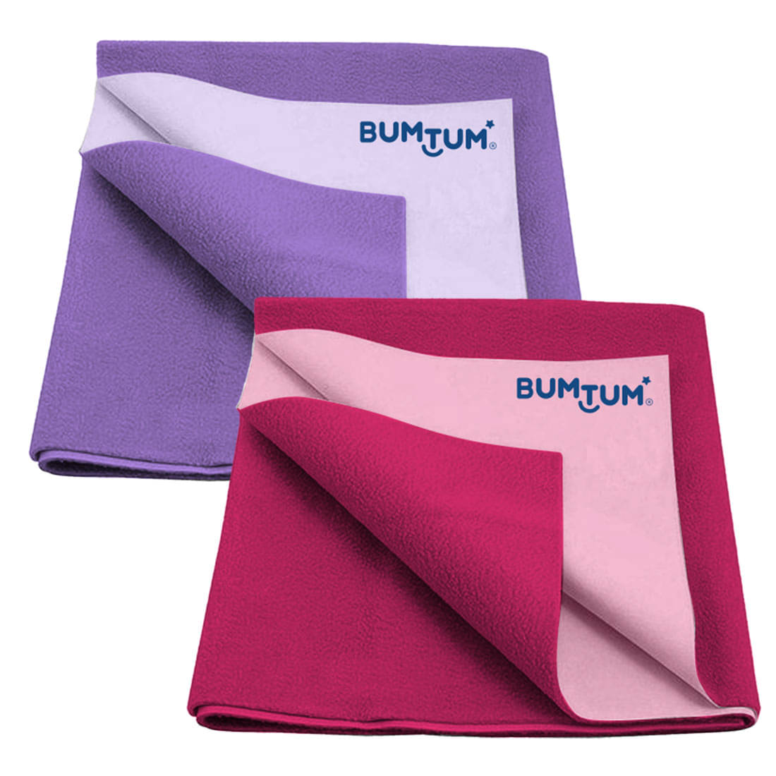     			BUMTUM - Multi-Colour Poly Fiber Bed Protector Sheet ( Pack of 2 )