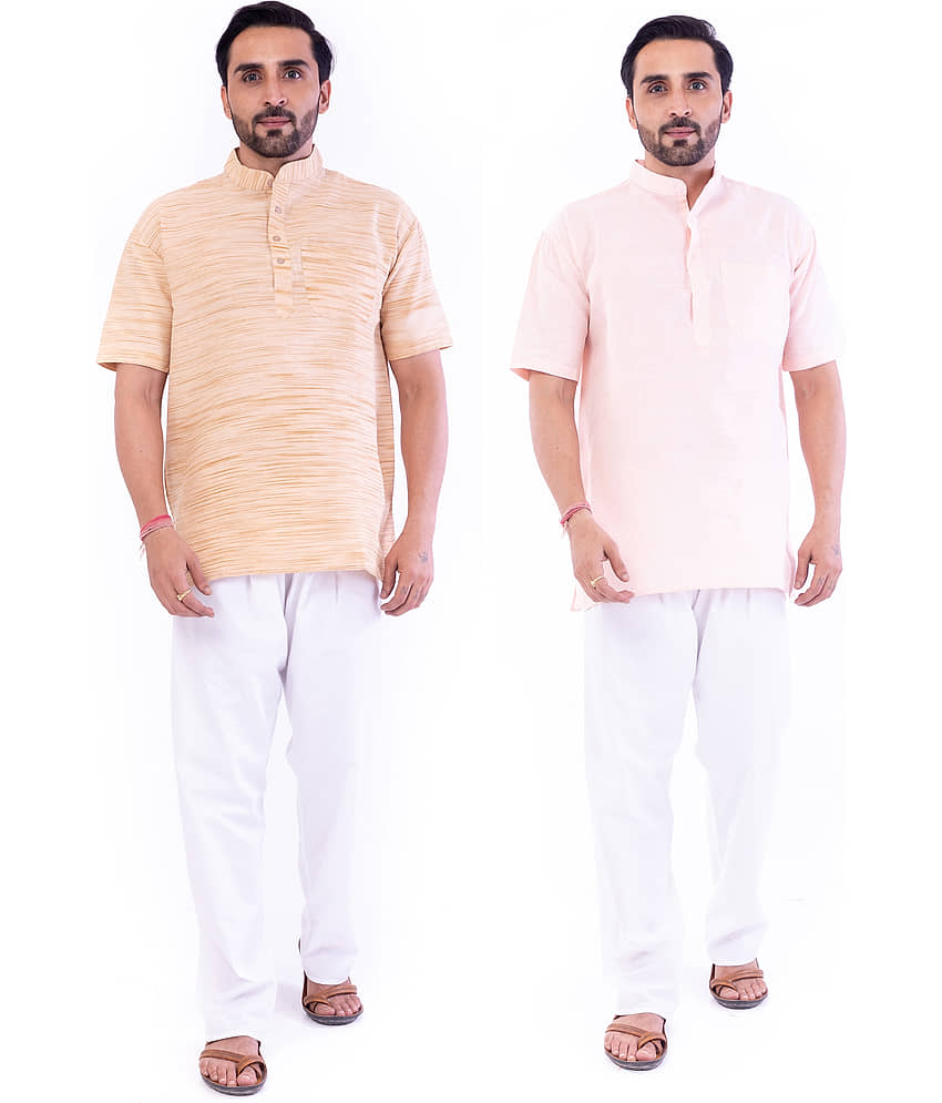 DESHBANDHU DBK - Muticolor Cotton Men's Regular Kurta ( Pack of 2 ) - Kurtas & Kurta Sets | Buy online on ZillyBuy
