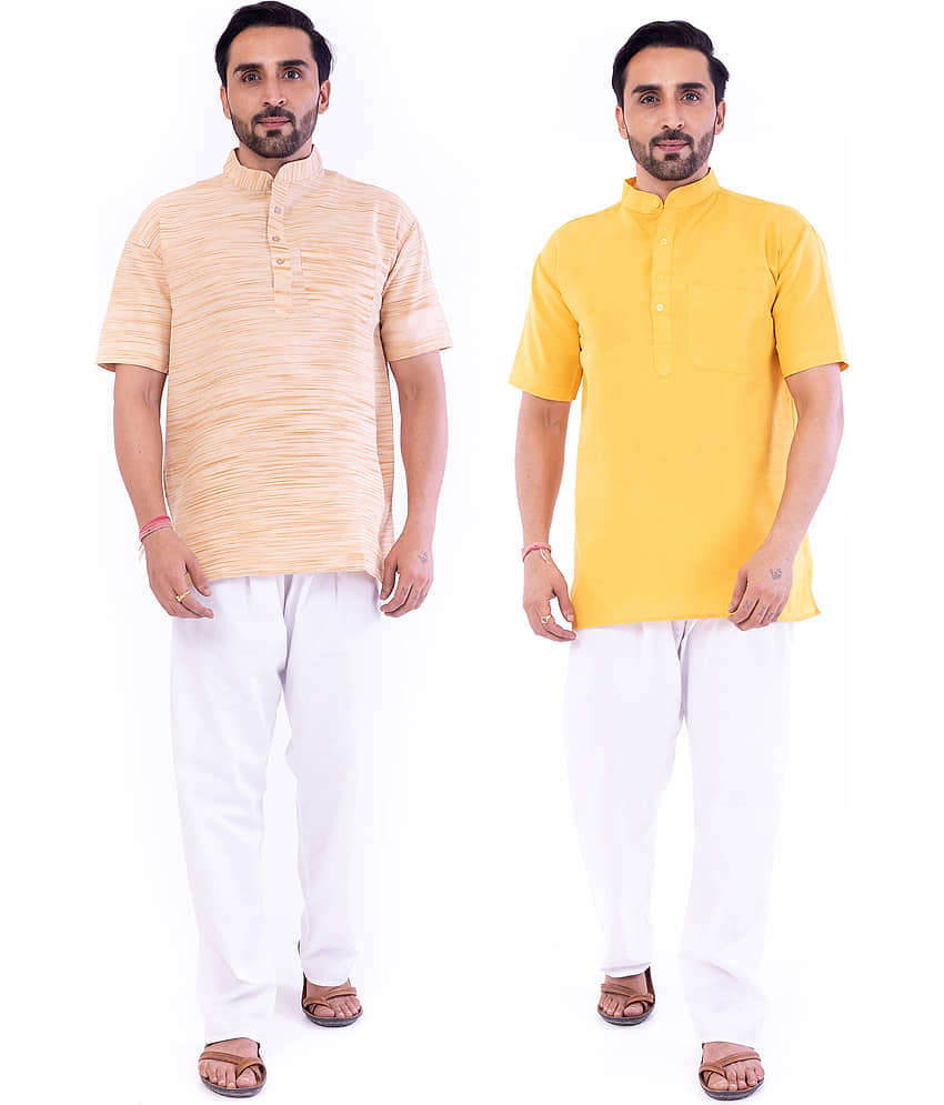 DESHBANDHU DBK - Muticolor Cotton Men's Regular Kurta ( Pack of 2 ) - Kurtas & Kurta Sets | Buy online on ZillyBuy