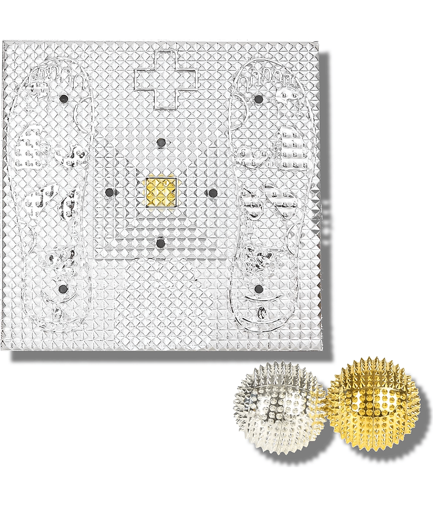 Divya Shri Acupressure Health Care Plate System Plastic Foot Magnetic Pyramid Power Stress Mat or Board with Manual Massager Balls - Sports and Fitness Equipment | Buy online on ZillyBuy