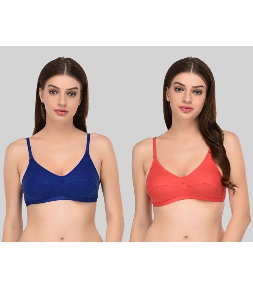 Elina Pack of 2 Cotton Non Padded Women's Everyday Bra ( Multicolor ) Elina Pack of 2 Cotton Non Padded Women's Everyday Bra ( Multicolor )