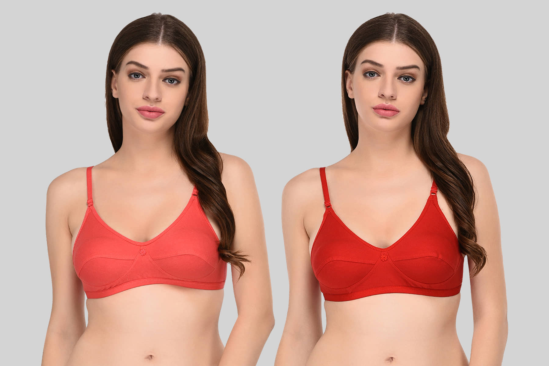 Elina Pack of 2 Cotton Non Padded Women's Everyday Bra ( Multicolor )