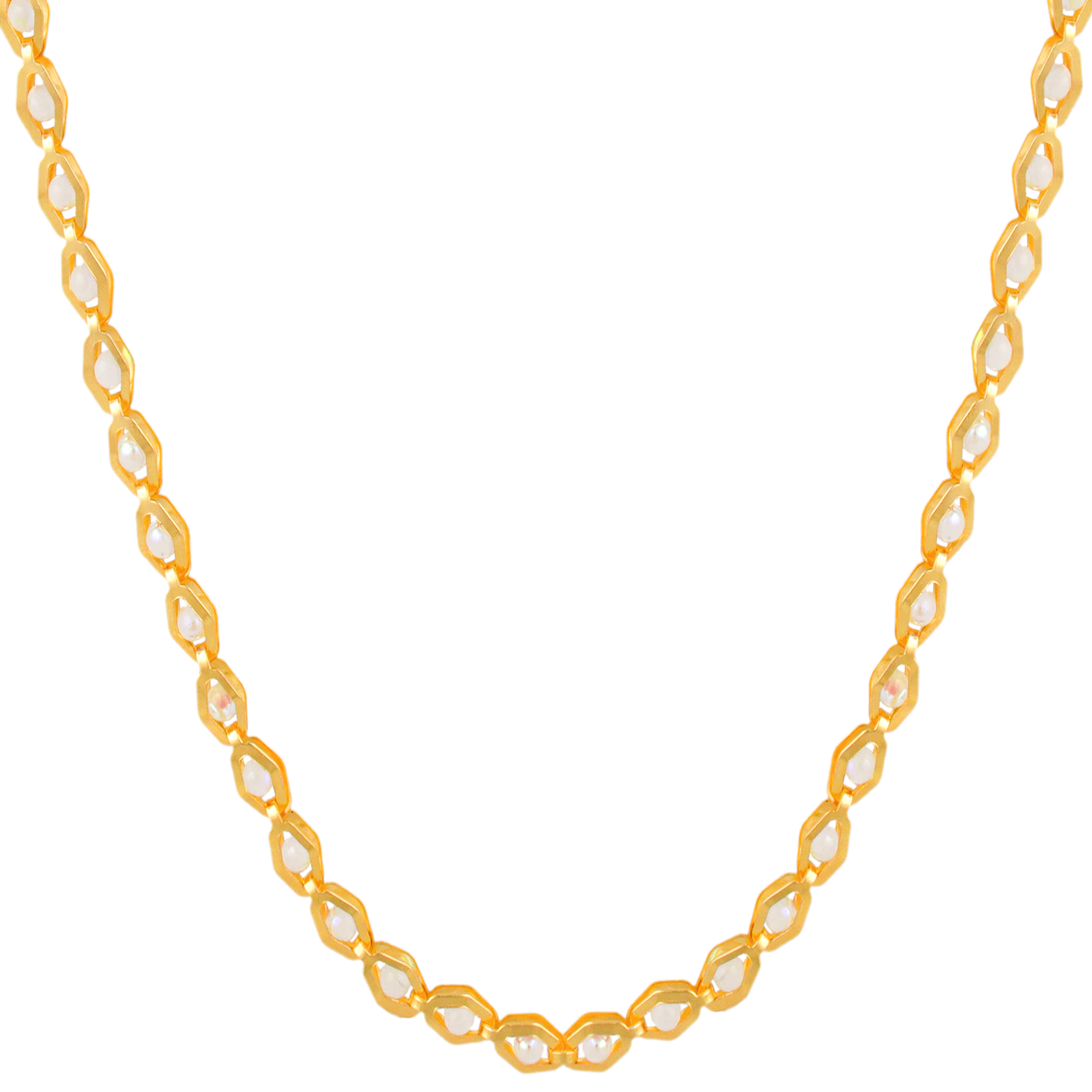 FASHION FRILL Gold Plated Chain ( Set of 1 )