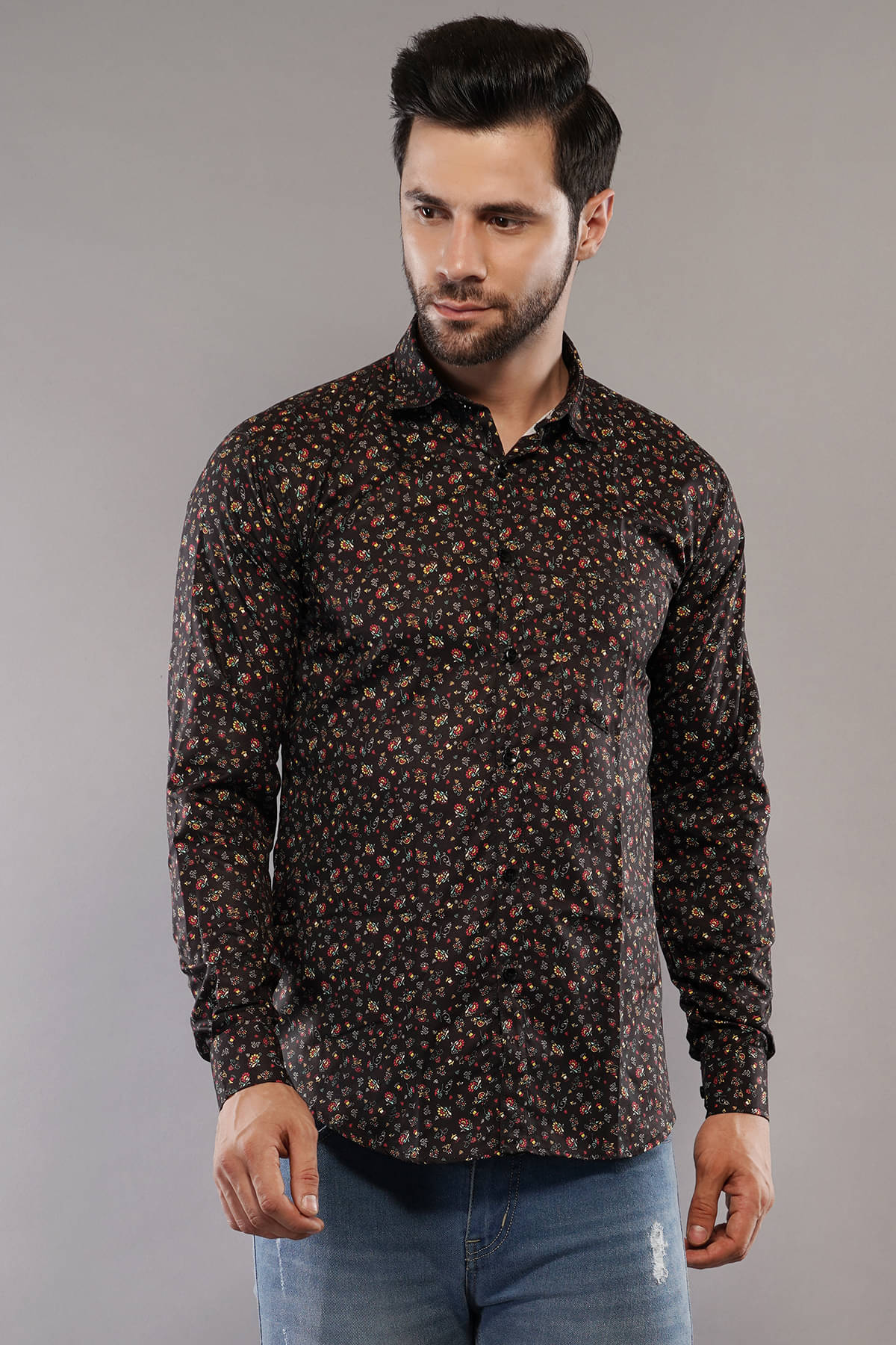     			Fabrikart - Black 100% Cotton Regular Fit Men's Casual Shirt ( Pack of 1 )
