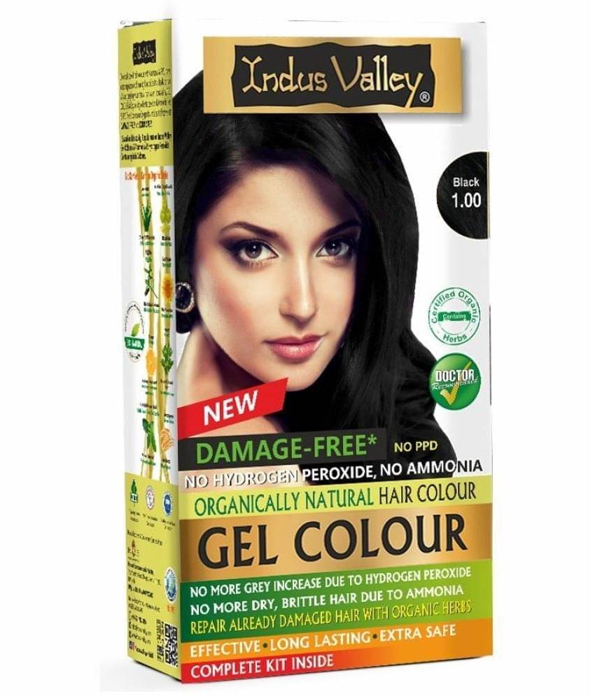 Indus Valley Damage Free Gel Hair Colour Black- Trial Pack 65gm Indus Valley Damage Free Gel Hair Colour Black- Trial Pack 65gm