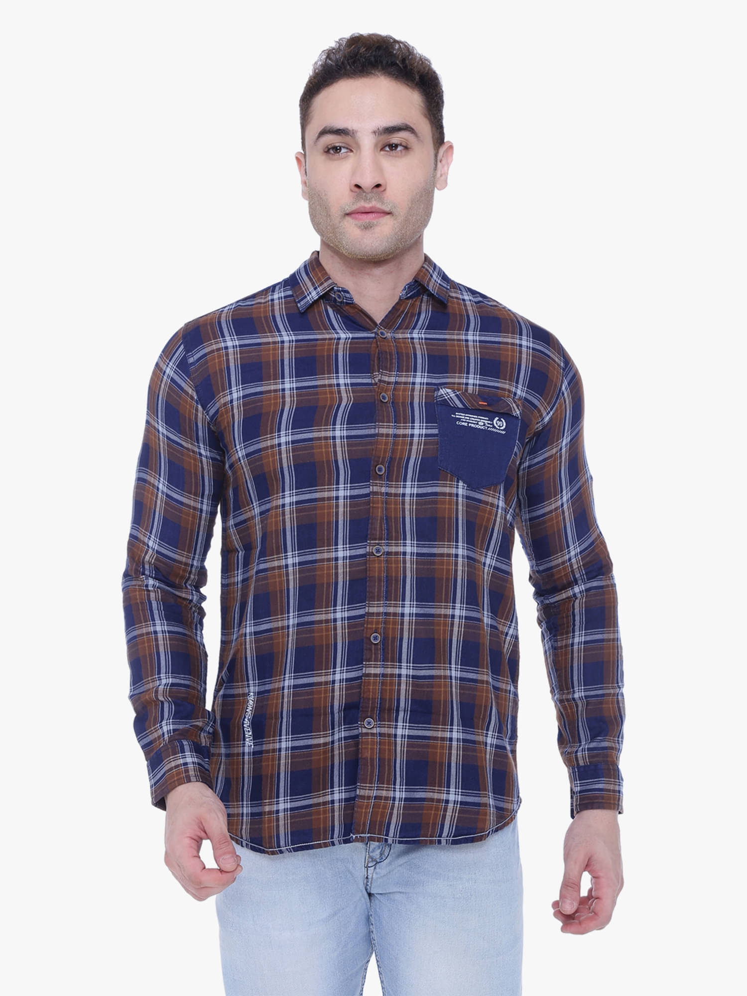     			Kuons Avenue - Brown Cotton Blend Slim Fit Men's Casual Shirt ( Pack of 1 )