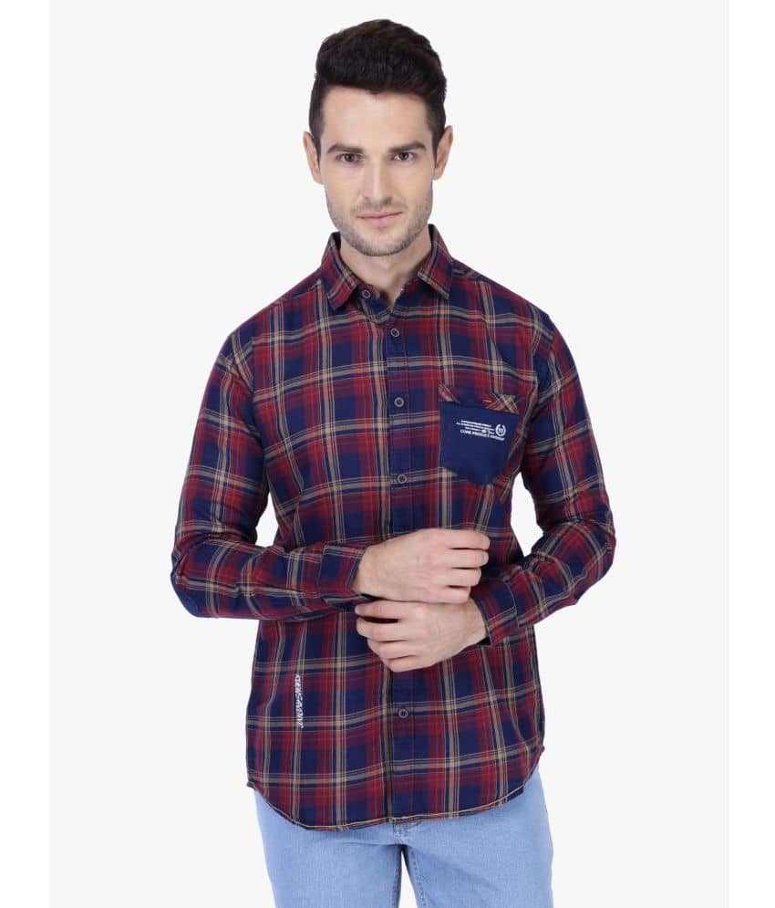 Kuons Avenue - Burgundy Linen Slim Fit Men's Casual Shirt ( Pack of 1 )