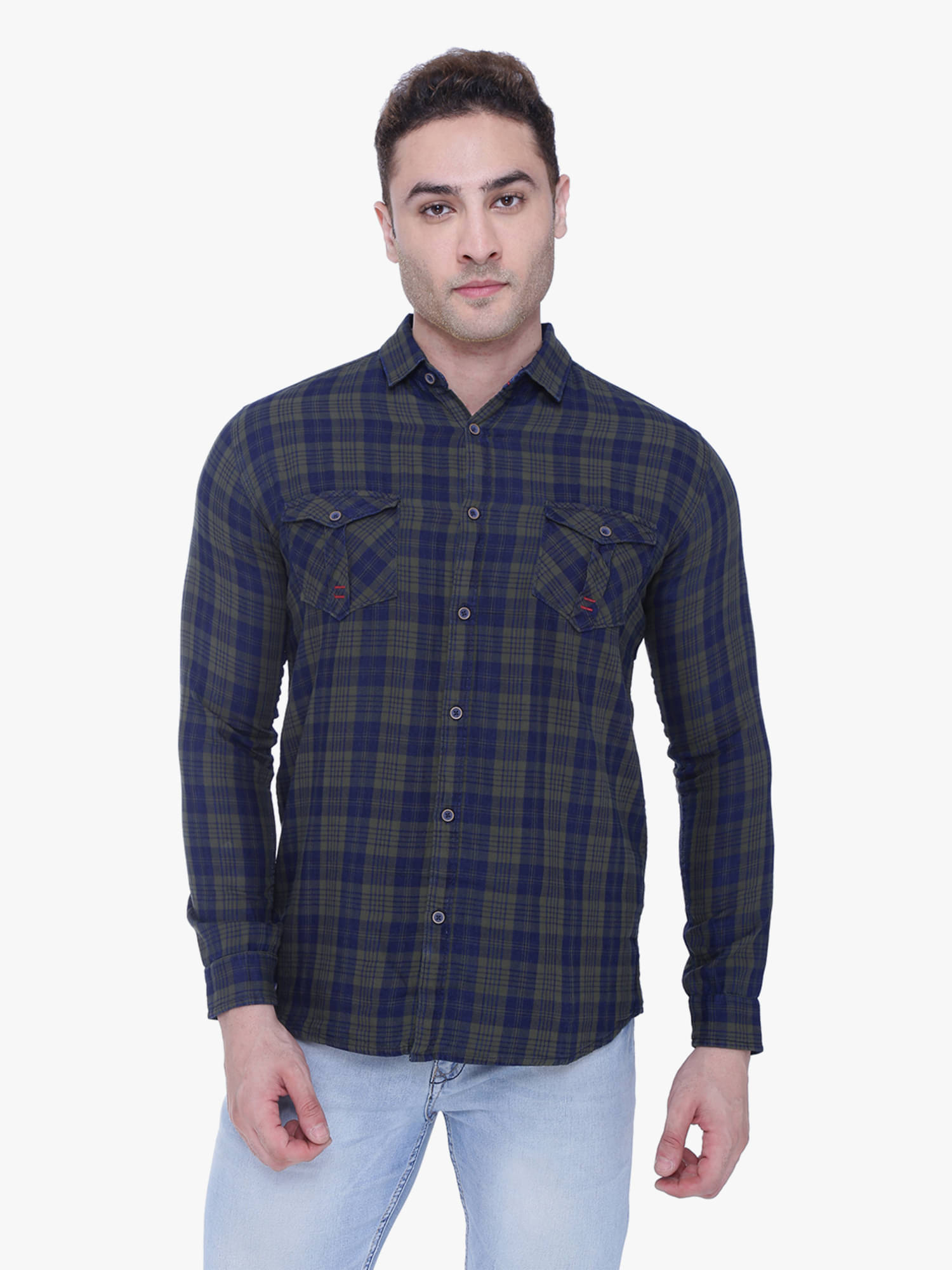     			Kuons Avenue - Olive 100% Cotton Slim Fit Men's Casual Shirt ( Pack of 1 )