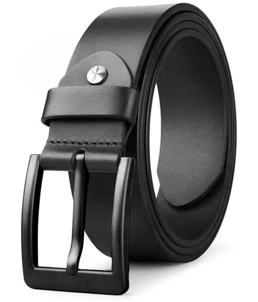 Loopa - Black 100% Leather Men's Formal Belt ( Pack of 1 )