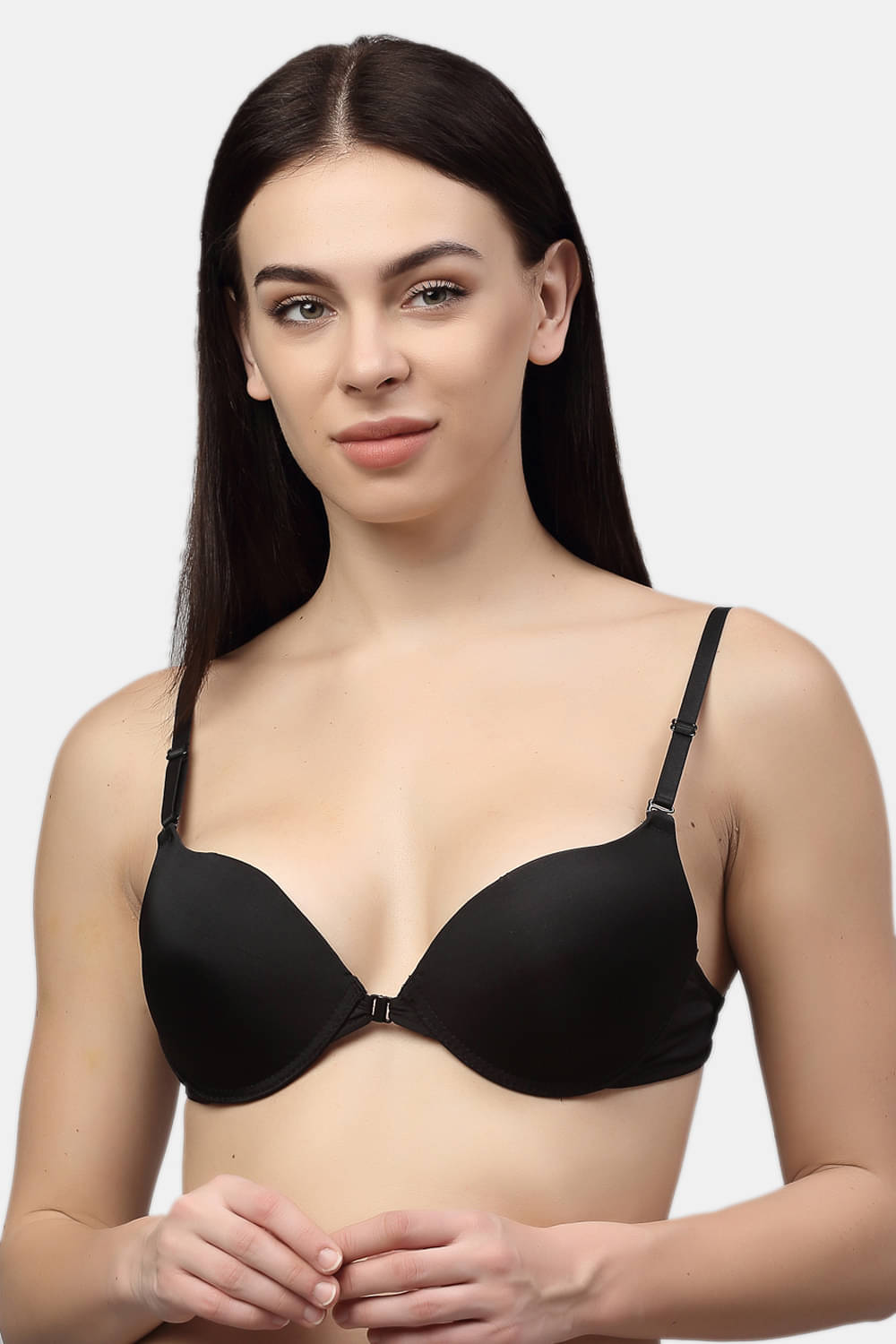     			PrettyCat Polyester Lightly Padded Women's Push Up Bra ( Black )