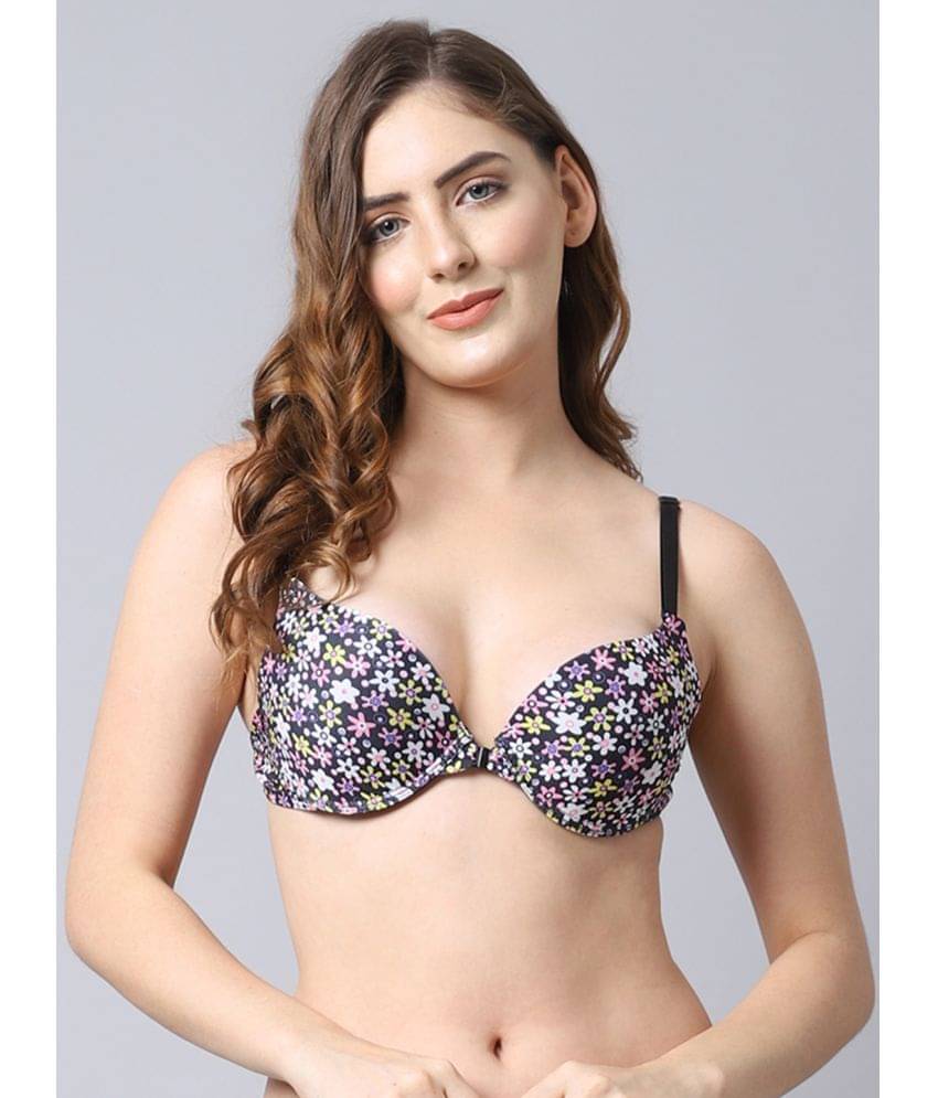 PrettyCat Polyester Lightly Padded Women's Push Up Bra ( Black ) PrettyCat Polyester Lightly Padded Women's Push Up Bra ( Black )