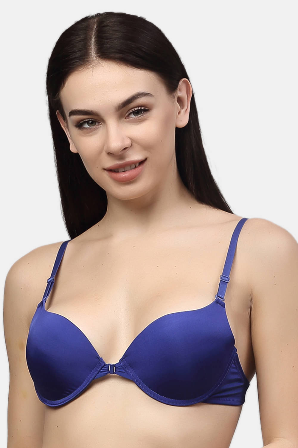 PrettyCat Polyester Lightly Padded Women's Push Up Bra ( Blue ) PrettyCat Polyester Lightly Padded Women's Push Up Bra ( Blue )